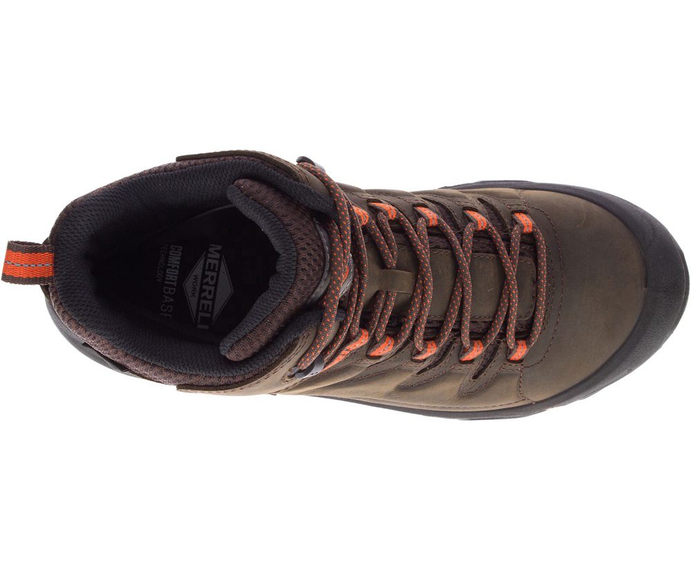 Merrell Vandrestøvler Herre - Strongfield Læder 6\" Waterproof Slip-Resistant - Brune - HMI958160
